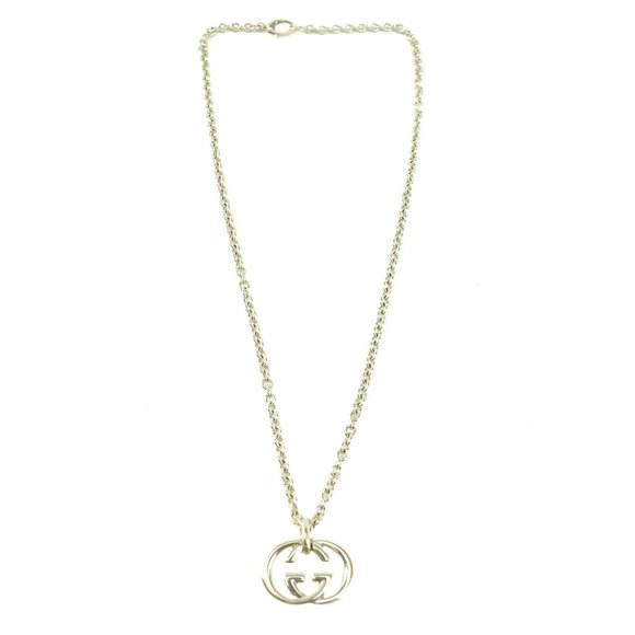 GUCCI Sterling Silver "GG" Medallion Necklace #1393 - Picture 3 of 7